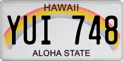 HI license plate YUI748