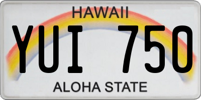 HI license plate YUI750