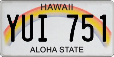 HI license plate YUI751