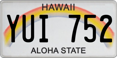 HI license plate YUI752