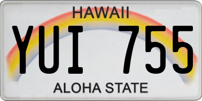 HI license plate YUI755