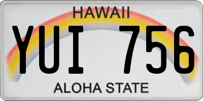 HI license plate YUI756