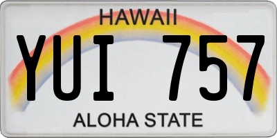 HI license plate YUI757