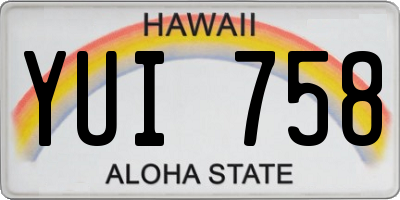 HI license plate YUI758