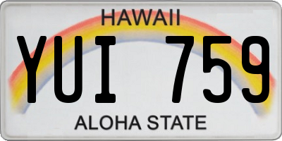 HI license plate YUI759