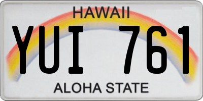 HI license plate YUI761