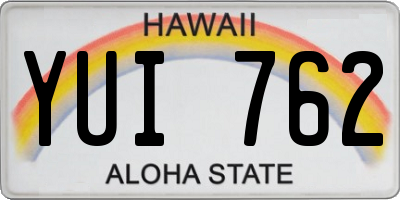 HI license plate YUI762