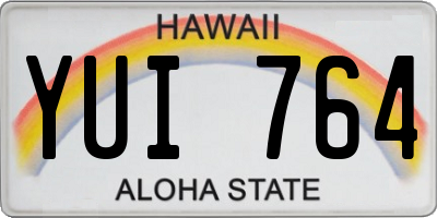 HI license plate YUI764