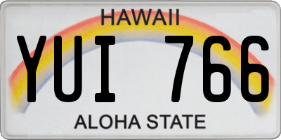 HI license plate YUI766
