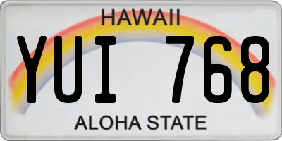 HI license plate YUI768