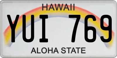 HI license plate YUI769