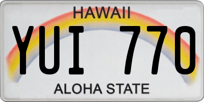 HI license plate YUI770