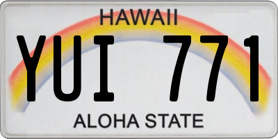 HI license plate YUI771