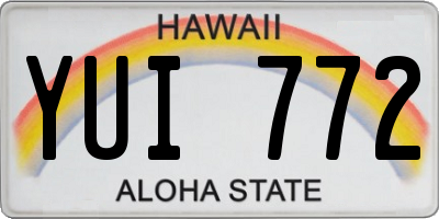 HI license plate YUI772