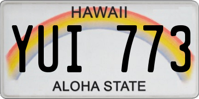HI license plate YUI773