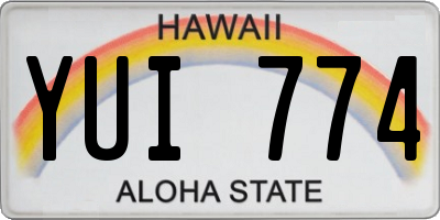 HI license plate YUI774