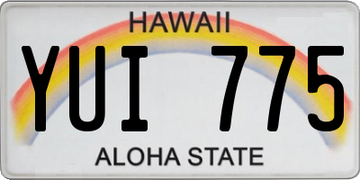 HI license plate YUI775