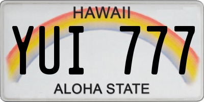 HI license plate YUI777