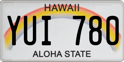 HI license plate YUI780