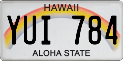 HI license plate YUI784