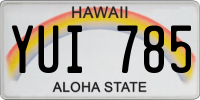 HI license plate YUI785