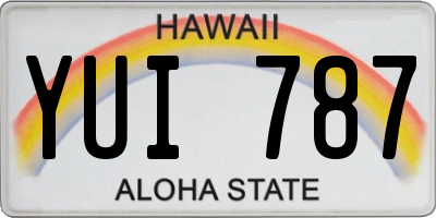 HI license plate YUI787