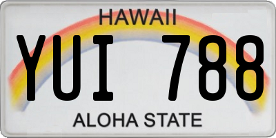 HI license plate YUI788