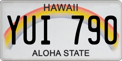 HI license plate YUI790