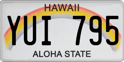 HI license plate YUI795
