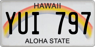 HI license plate YUI797