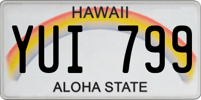 HI license plate YUI799