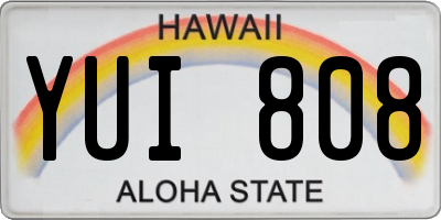 HI license plate YUI808