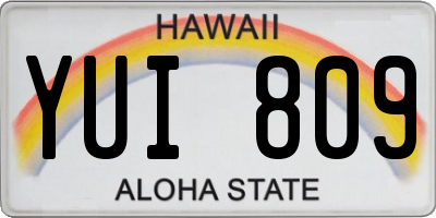 HI license plate YUI809