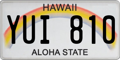 HI license plate YUI810