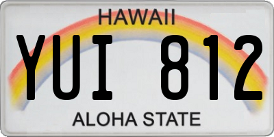 HI license plate YUI812