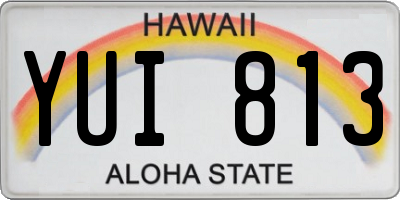 HI license plate YUI813