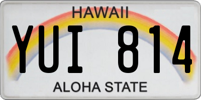 HI license plate YUI814