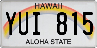 HI license plate YUI815