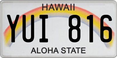 HI license plate YUI816
