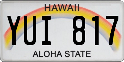 HI license plate YUI817