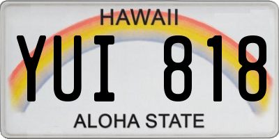 HI license plate YUI818