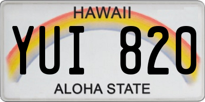 HI license plate YUI820