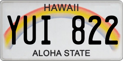 HI license plate YUI822