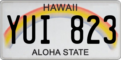 HI license plate YUI823