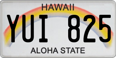 HI license plate YUI825