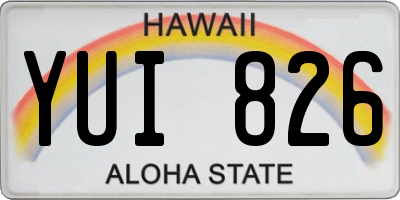 HI license plate YUI826