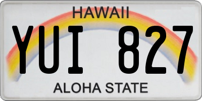 HI license plate YUI827