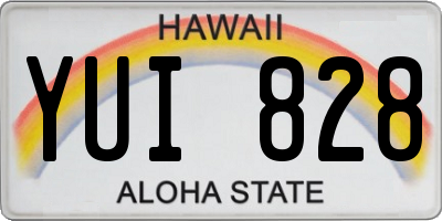HI license plate YUI828
