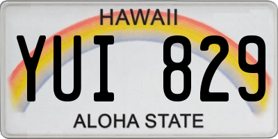 HI license plate YUI829
