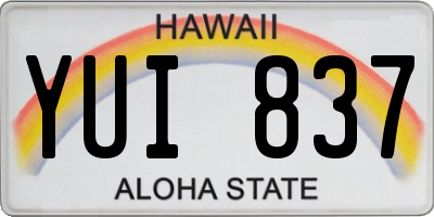 HI license plate YUI837